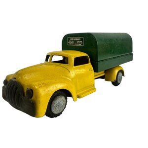 Tekno Denmark Green & Yellow Truck with Covered Trailer Die Cast Metal Model